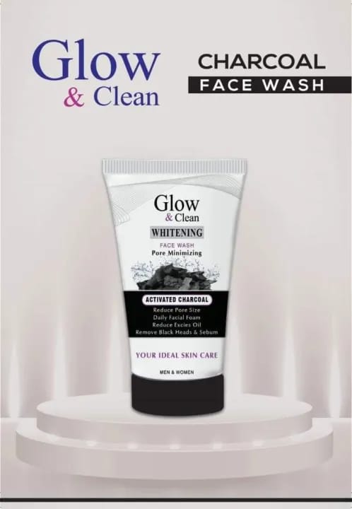 Glow and Clean Whitening Activated Charcoal Face Wash - Nomi Mart 