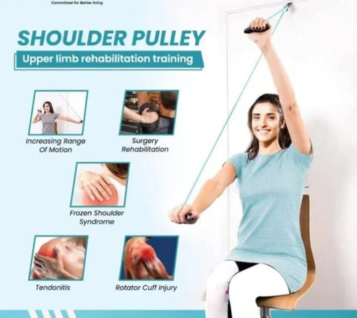 Shoulder Pulley for Physical Therapy, Over Door Pulley for Shoulder Recovery, Exercise Pulley for Shoulder Rehab, Rotator Cuff Exerciser for Frozen Shoulders and Range of Motion - Nomi Mart 